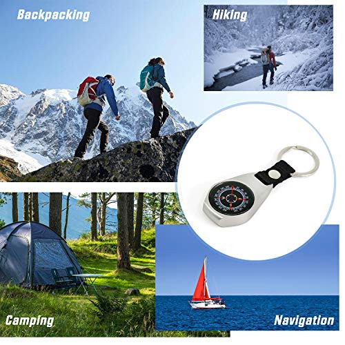 2 Pack Style Key Ring Compass | Keychain Military Magnetic Compass |
