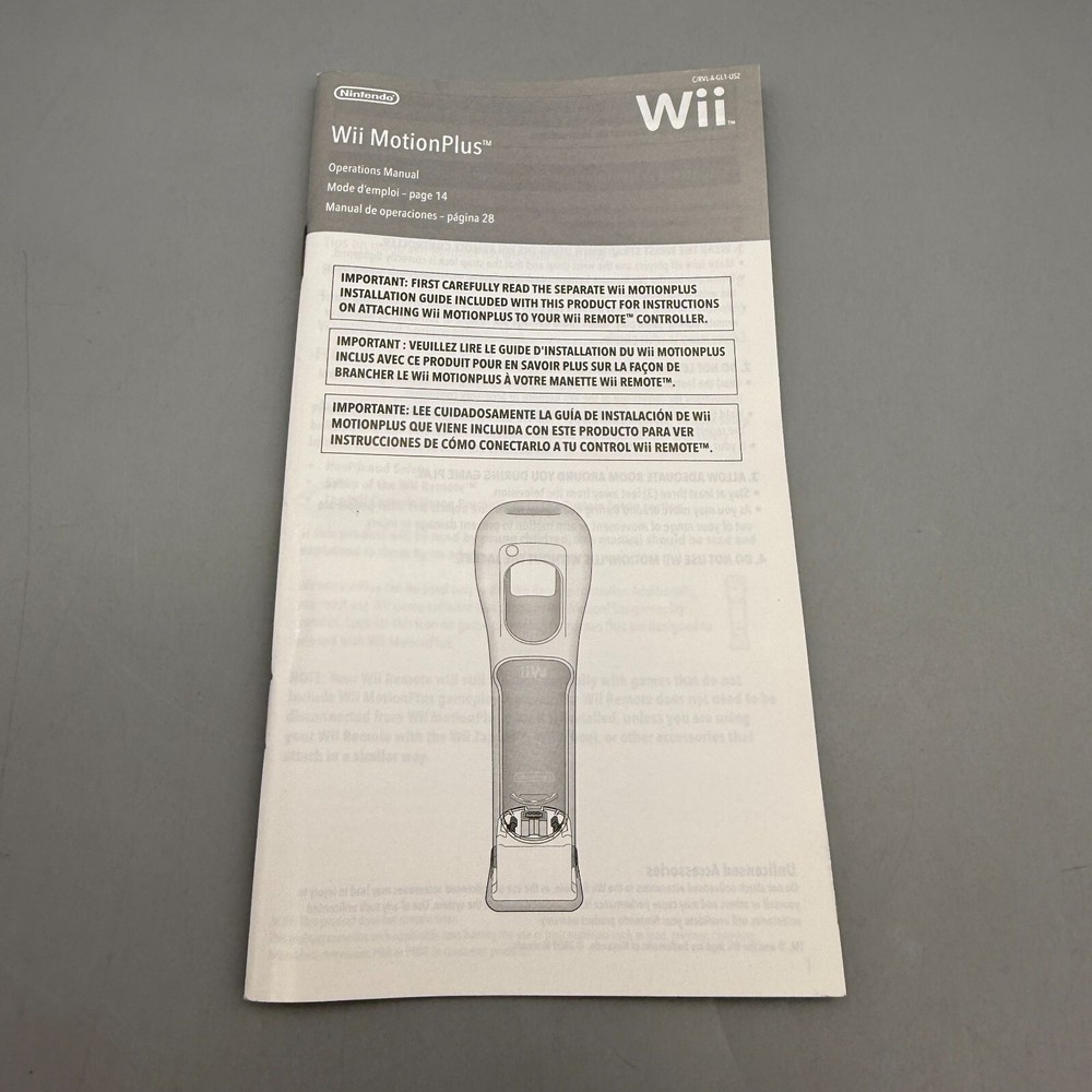 Nintendo Wii Operations Manual System Setup Channels & Settings and MotionPlus