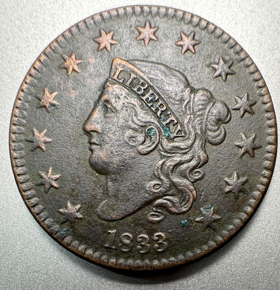 1833  LARGE CENT  XF DETAILS  #1214