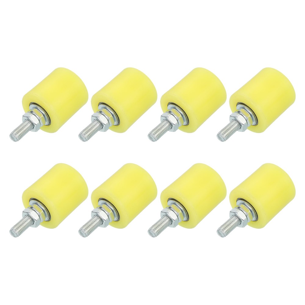 8Pcs Slide Gate Guide Roller, 1.7" Nylon Rollers Gate Support Assembly, Yellow