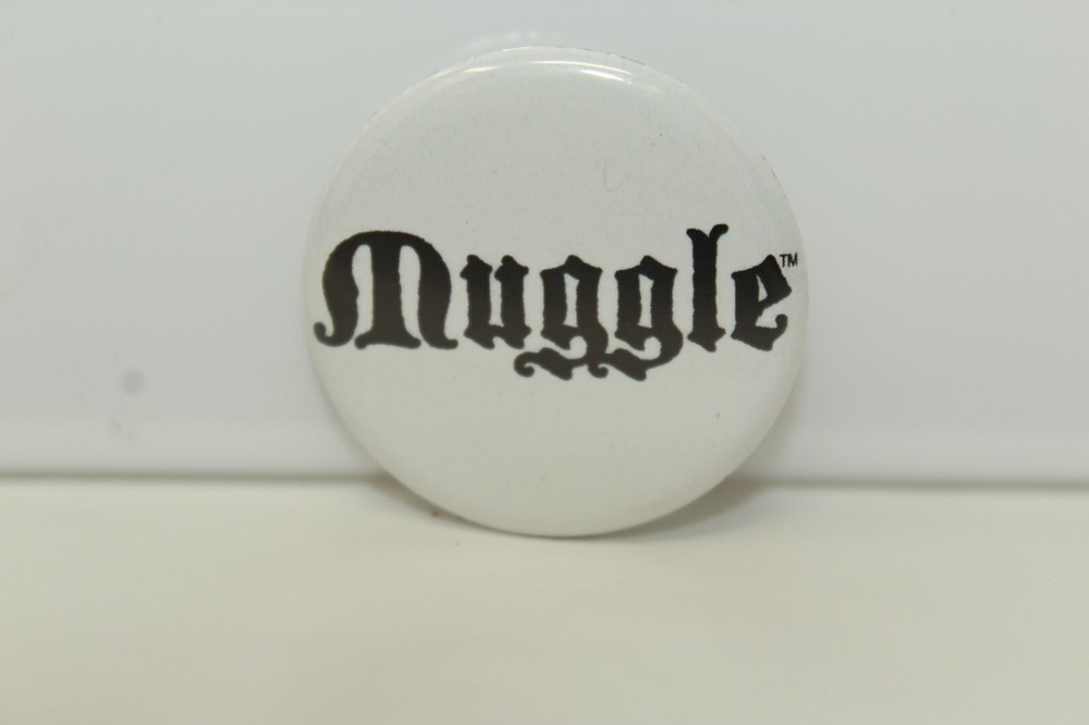White & Black MUGGLE Harry Potter Themed Metal Button Pin