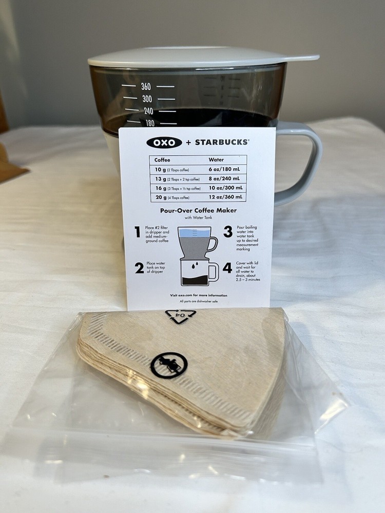 Starbucks OXO Single Serve Auto Drip Pour Over Coffee Maker