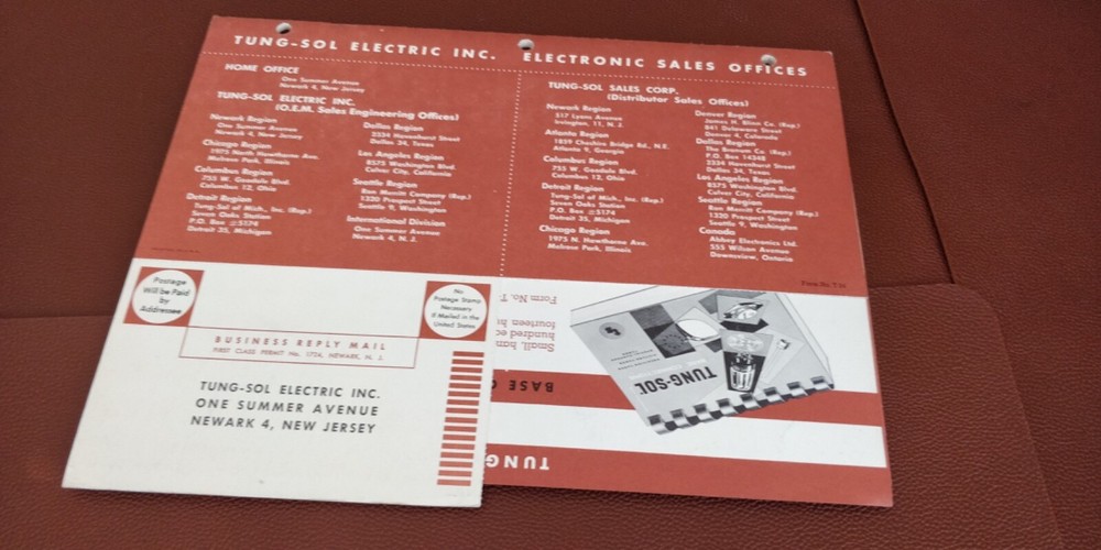 1950's TUNG SOL ~ Catalog ~ INDUSTRIAL TUBES