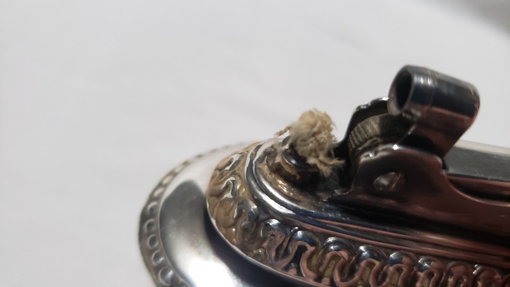 Ronson Queen Anne Table Lighter Tall Silver Tone Vintage Untested