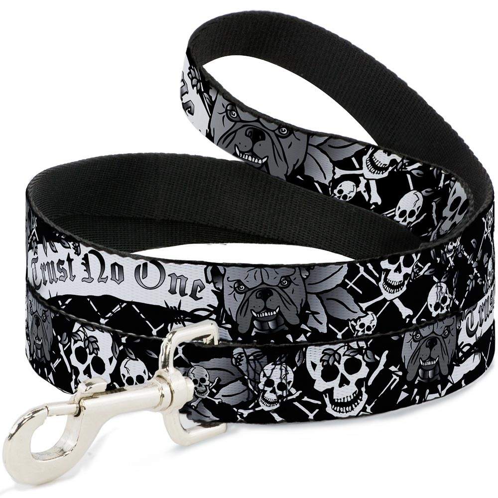 Dog Leash Trust No One Black/White