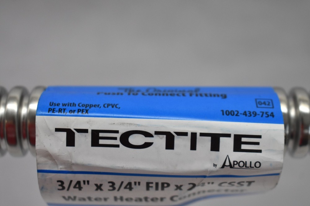 Lot of 2 Tectite Apollo Push To Connect Water Heater Connector 3/4" x 24"
