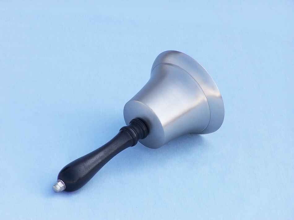 Brushed Nickel Hand Bell 9"