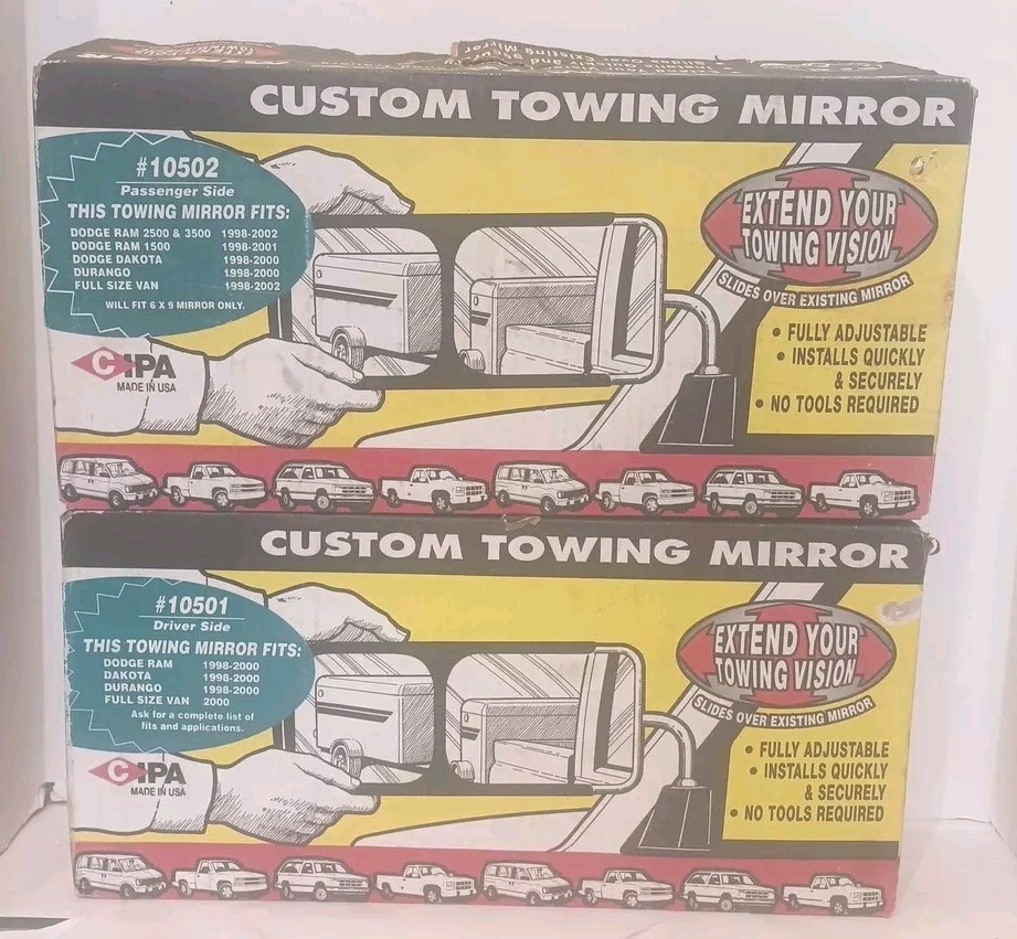 ⭐ CIPA 10500 Custom Towing Driver & Passenger Side Mirrors - Trailer - Dodge