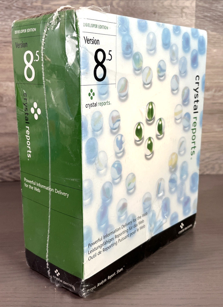 Crystal Reports 8.5 Developer Edition Windows New Factory Sealed Box