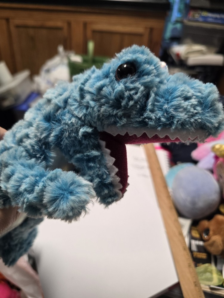 13 Inch Blue Curly Dinosaur