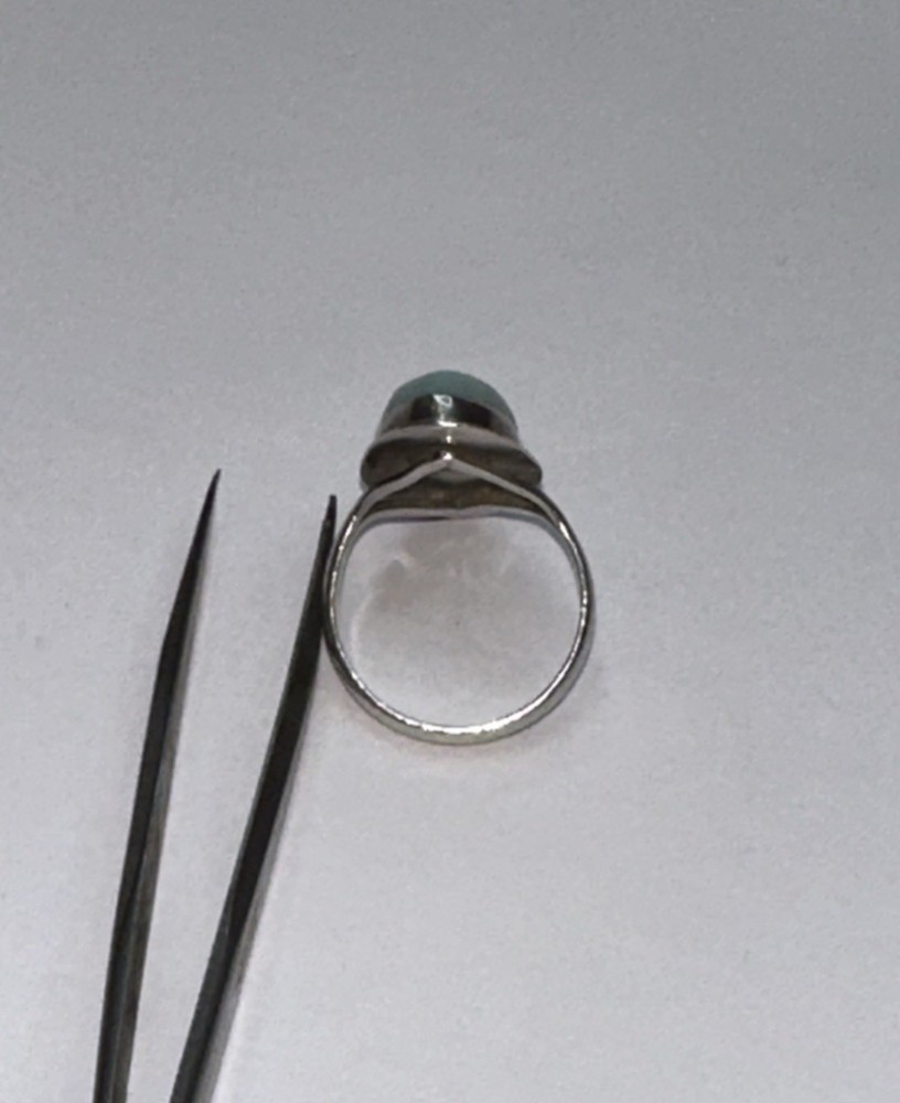 Elegant 925 Sterling Silver Light-Blue Stone Ring