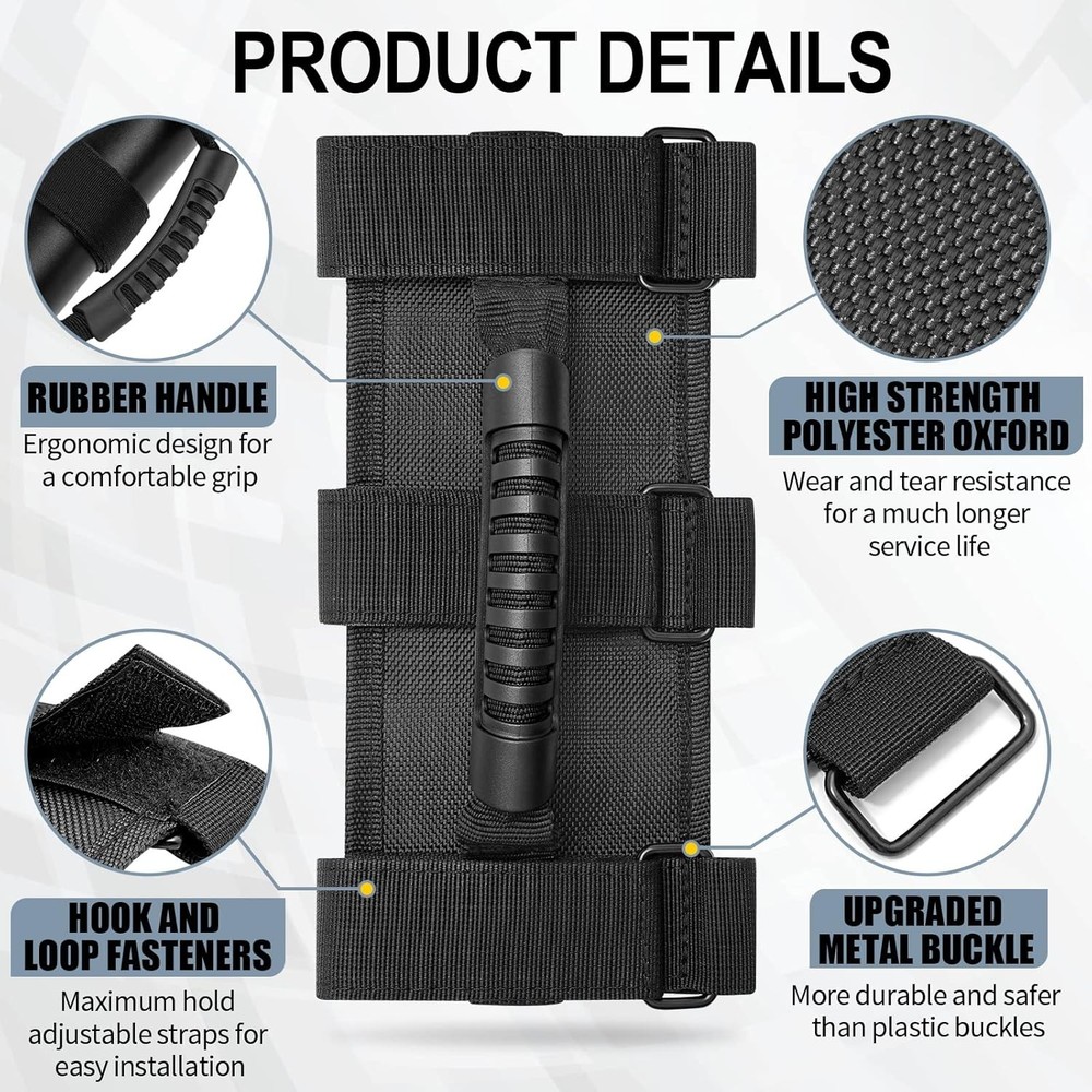 2 Pack Grab Handle Set Comp Size: 2Style: Rubber handle (Standard)Color: Black