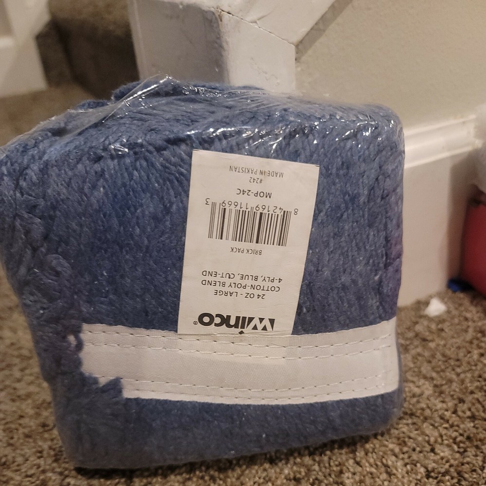 Winco MOP-24C 24oz Wet Mop Head Blue