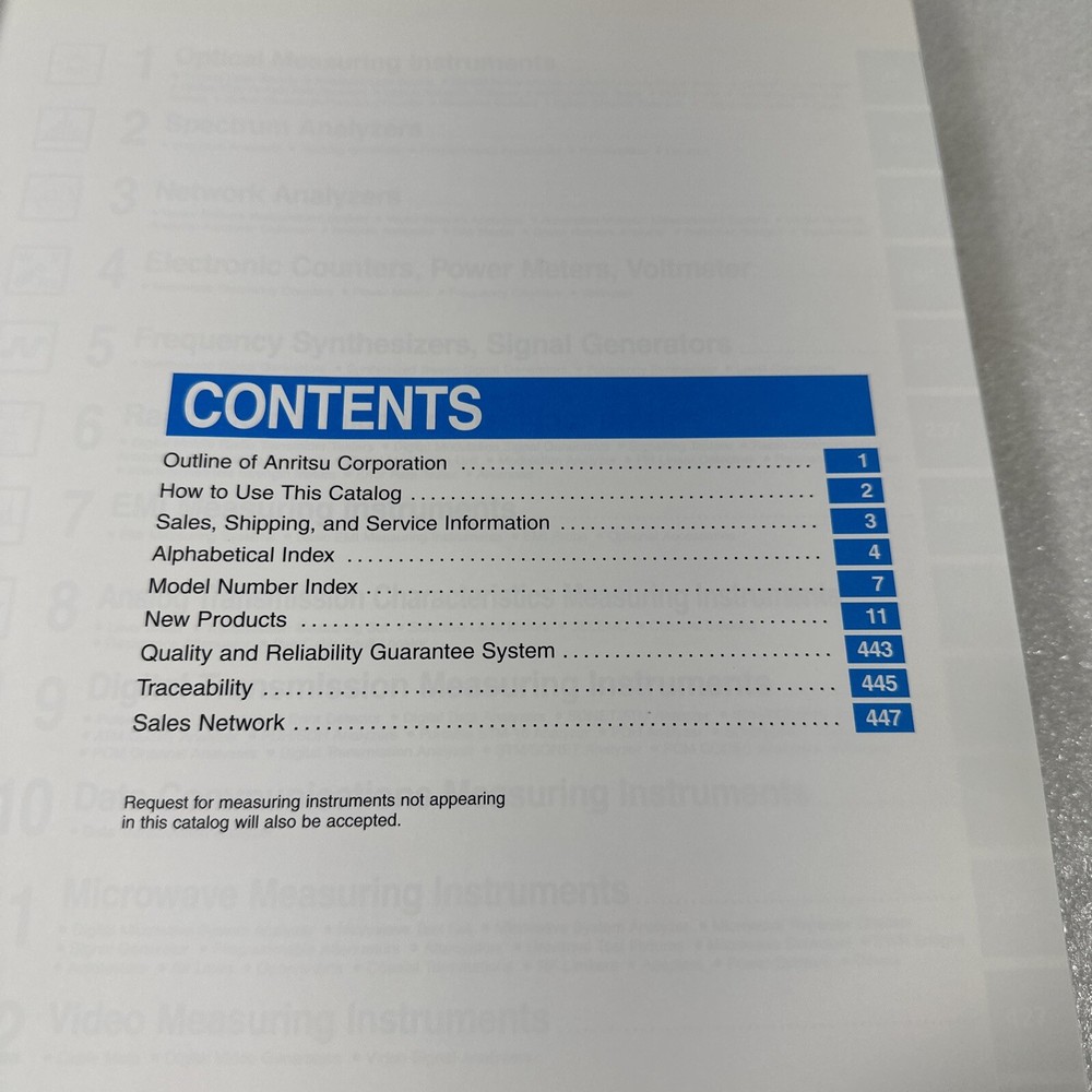 Anritsu Electronic Measuring Instruments 1999 Catalog