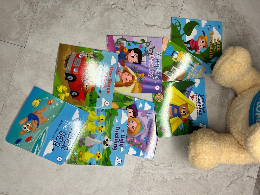 Spark Create Imagine Interactive Learning Plush Bear for Child 8 Books Tested