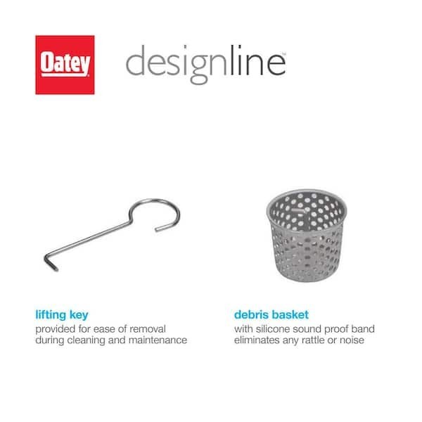 Oatey Designline 28 in Rectangular Linear Shower Drain Tile In Stainless Steel