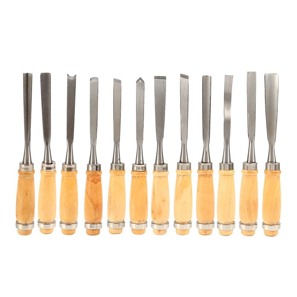 12 PCS Wood Carving Chisel Set Professional Gouge Tools with Bag Gouges