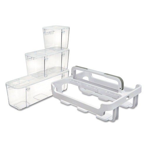 Deflecto 29003Stackable Caddy Organizer 3 Compartment White - 1EA