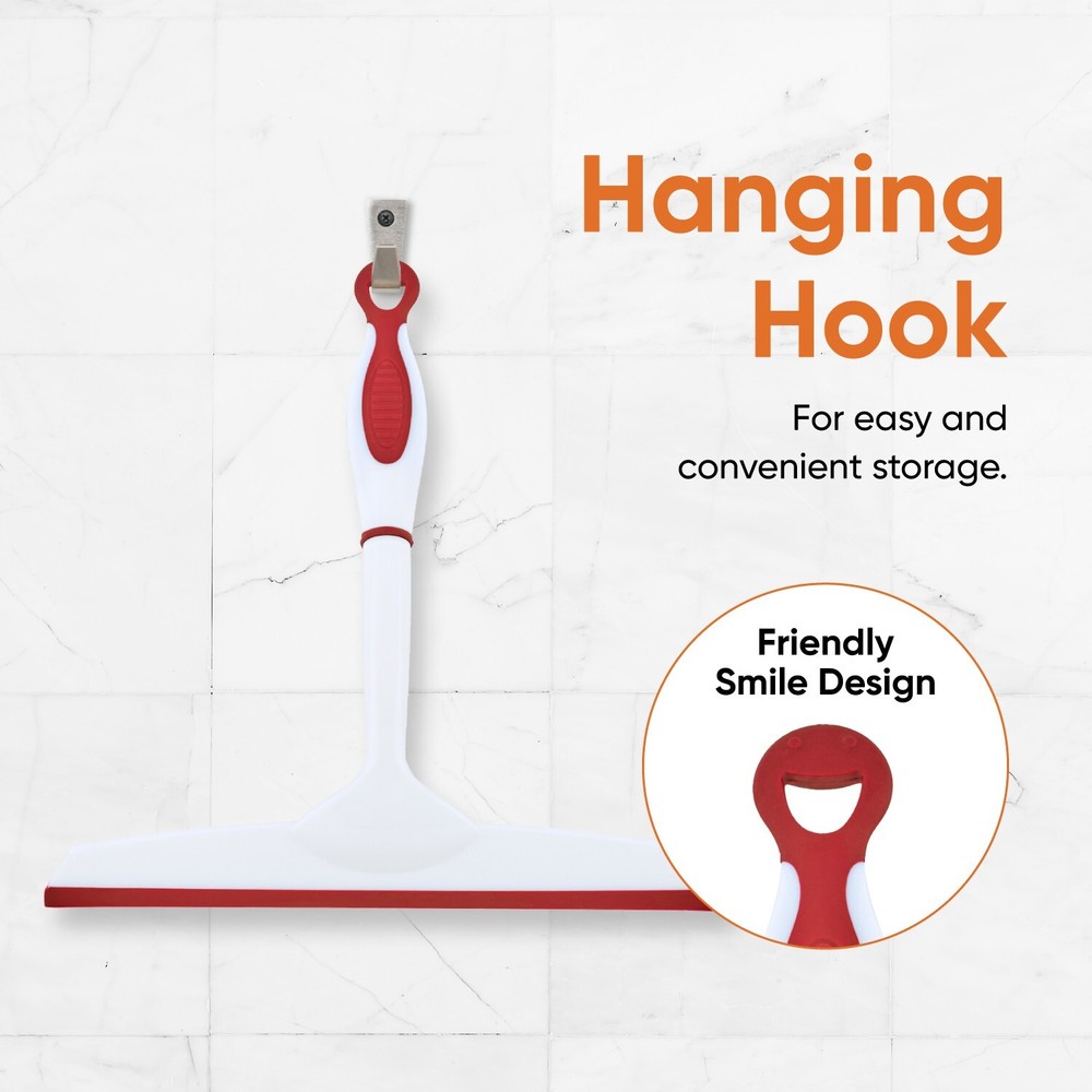 10" Red Rubber Squeegee with Hanging Loop