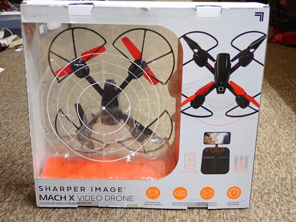 Sharper Image Mach X Video Streaming Quadcopter Drone with Camera