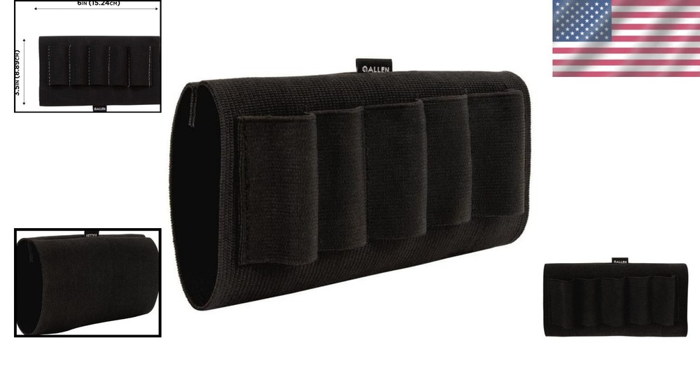 Lightweight Black Buttstock Shell Holder for Efficient Hunting Gear Setup