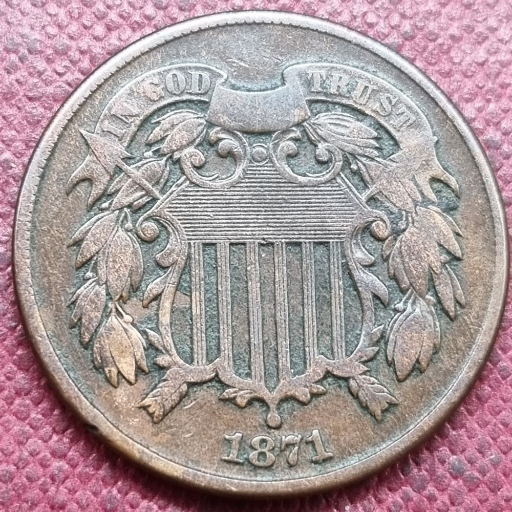 1871 Two Cent Piece 2c Better Grade VF #93487