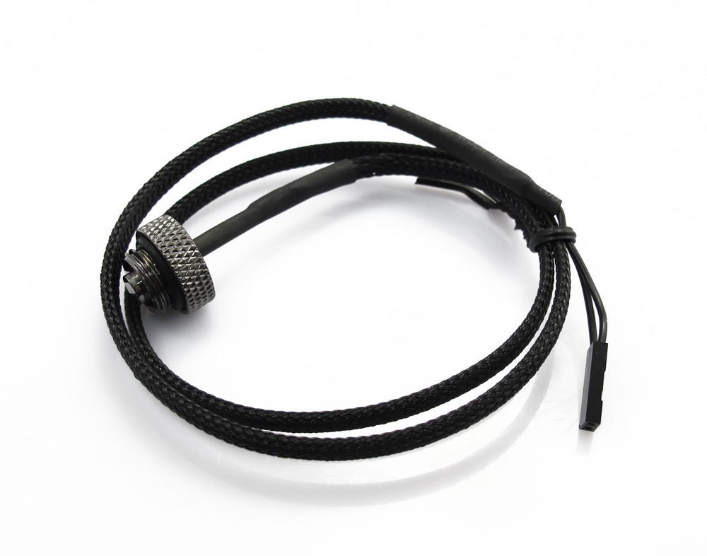 XSPC G1/4" Plug Fitting with 10K Temperature Sensor (Black Chrome)