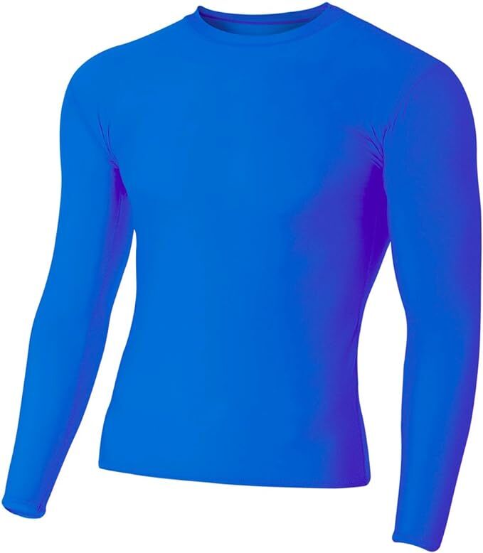 A4 Men's Long Sleeve Compression Top - ROYAL BLUE
