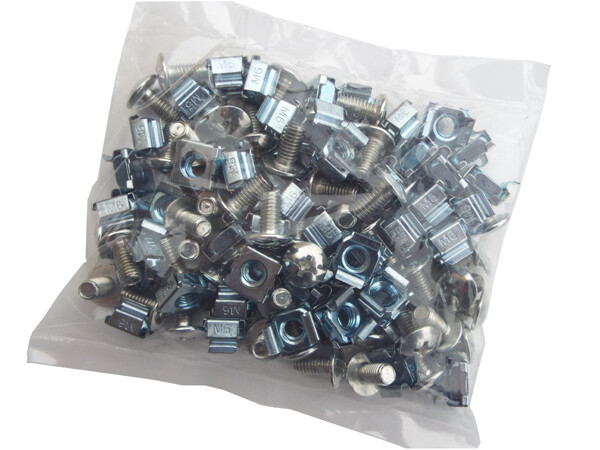 Cage Nuts and Screws M6, Pack of 50
