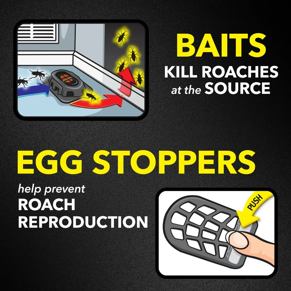 Raid Double Control 12-SMALL ROACH BAITS 3-STERILIZERS EGG STOPPERS COCKROACHES