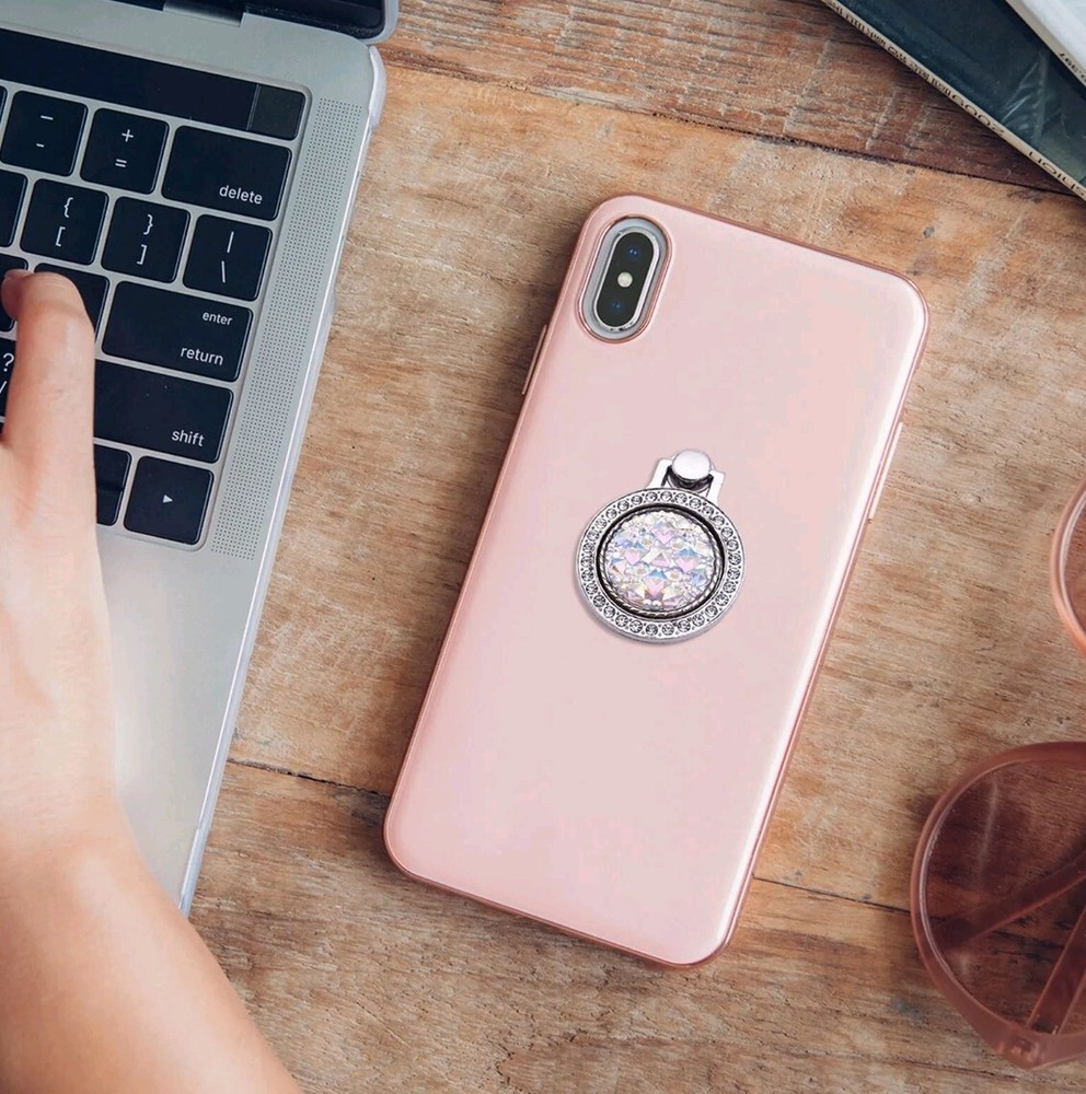 Bedazzled Silver 360 degree Rotating Finger Ring Holder