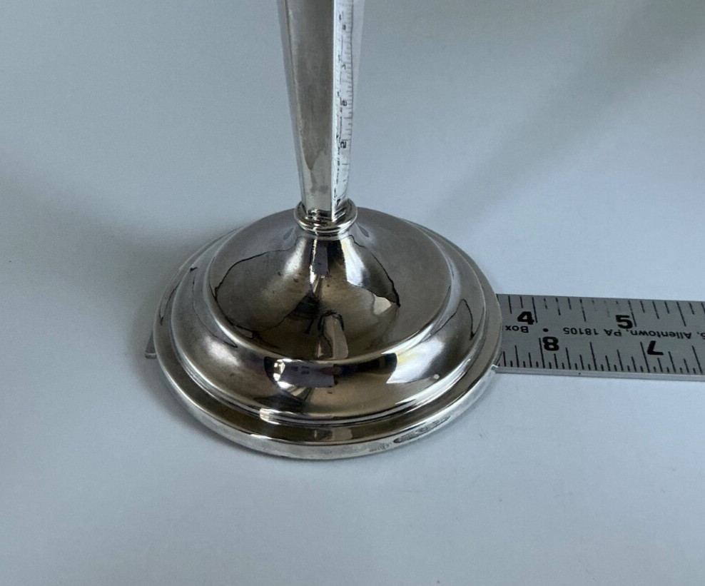 Vintage - Pair Chinese Export Sterling Silver Candlesticks - 10.5”