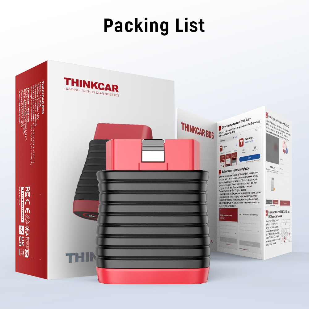 THINKCAR BD6 Car OBD2 Diagnostic Tool Bluetooth Full System Diagnostics 5 Reset