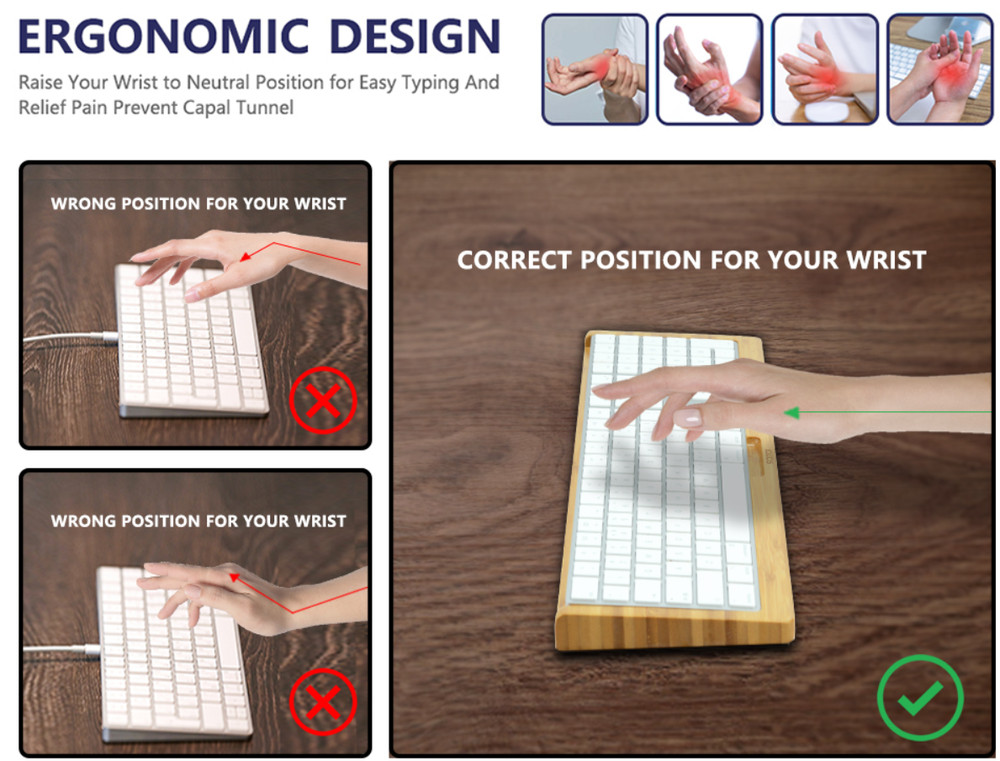 SAMDI Wood Keyboard Tray Holder Magic Keyboard with Numeric Keypad Custom