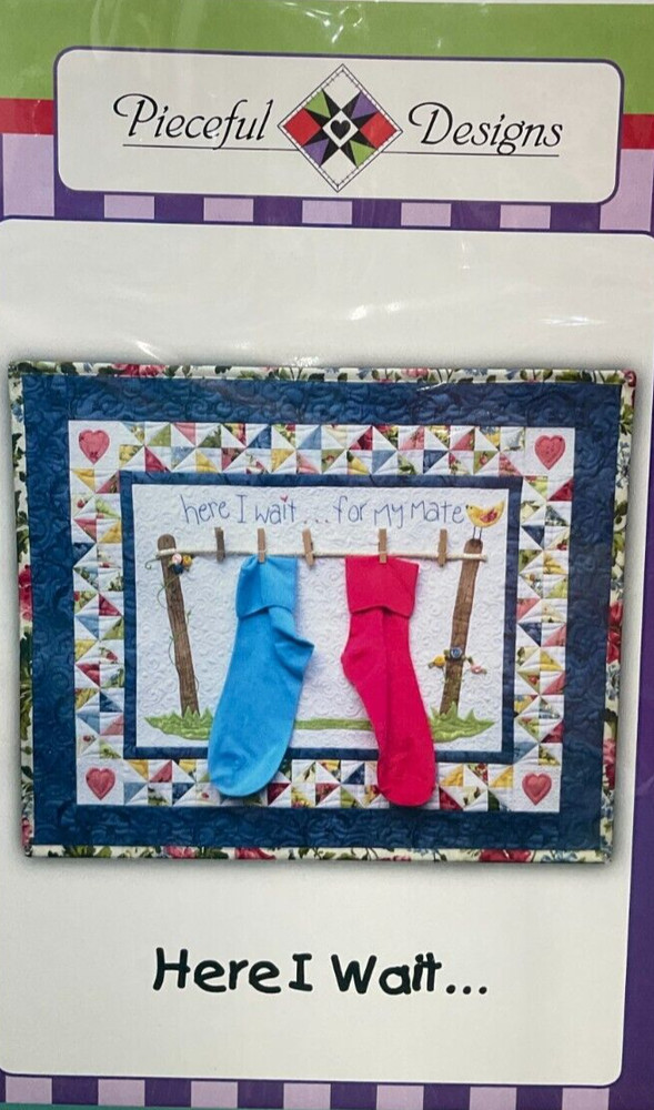PIECEFUL DESIGNS #MS41 - HERE I WAIT WALL QUILT PATTERN, 24"x20"