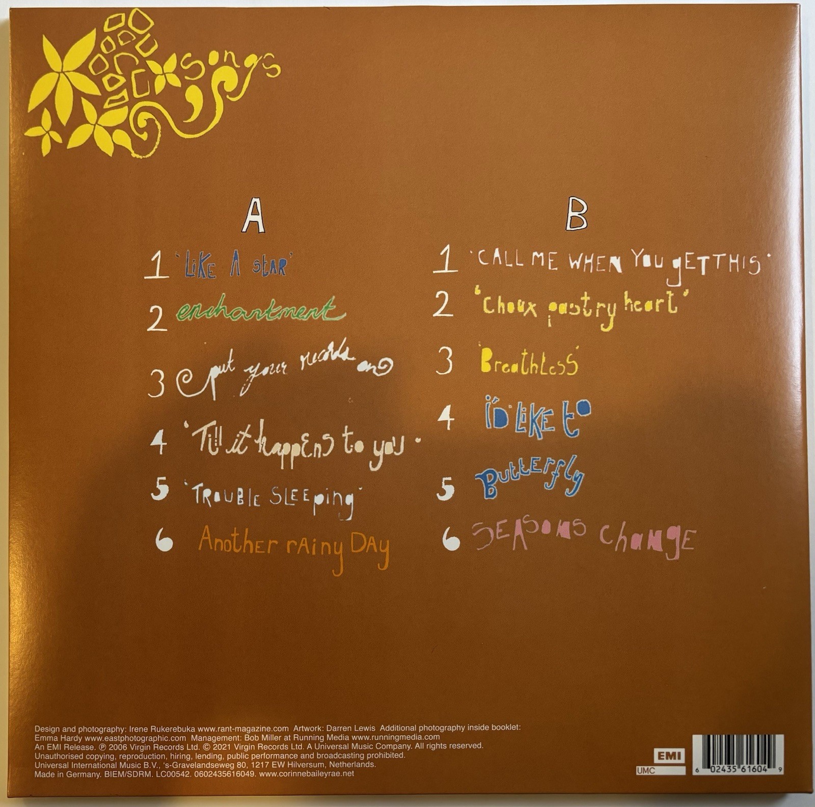 Corinne Bailey Rae Autographed/Signed Self-Titled Vinyl Album Exact Proof!