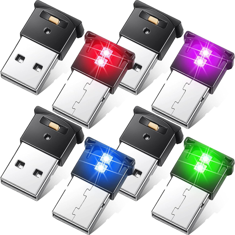 2 Pieces Mini USB LED Light, Car LED Interior Lighting 5V Smart USB Atmosphere L
