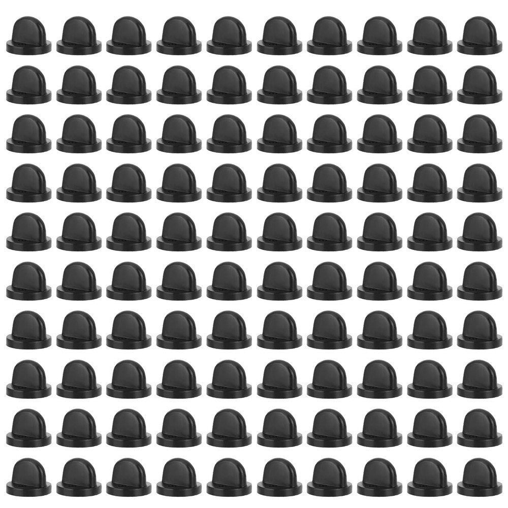 100pcs Rubber Pin Backs, Butterfly Clutch Replacement Backings for black