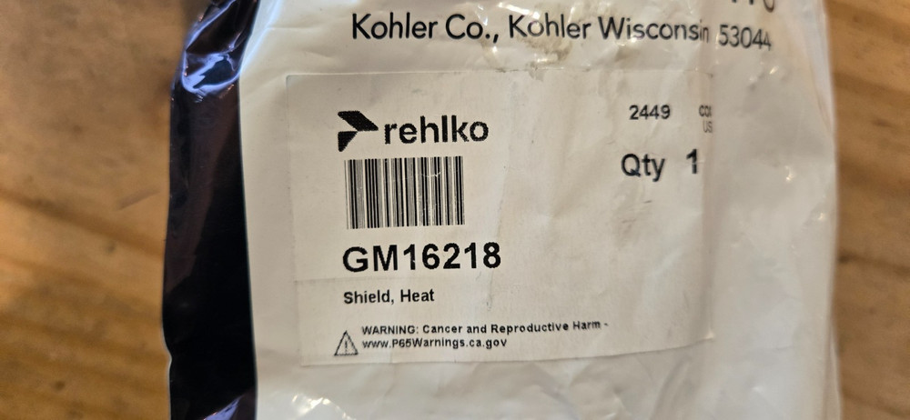 KOHLER, Shield, Heat. GM16218