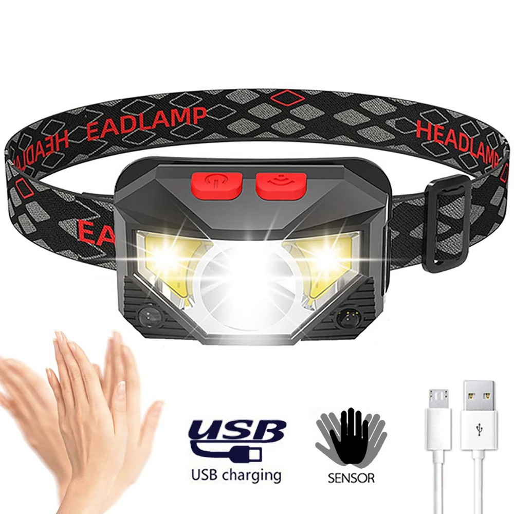 2 Pack USB Rechargeable Waterproof LED Headlamp Headlight Head Light Flashlight