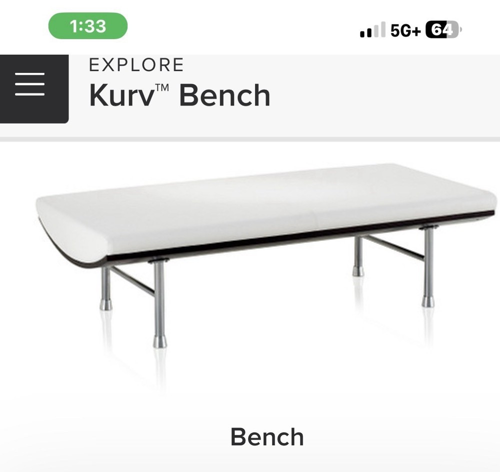 Large Kurv Leather Bench