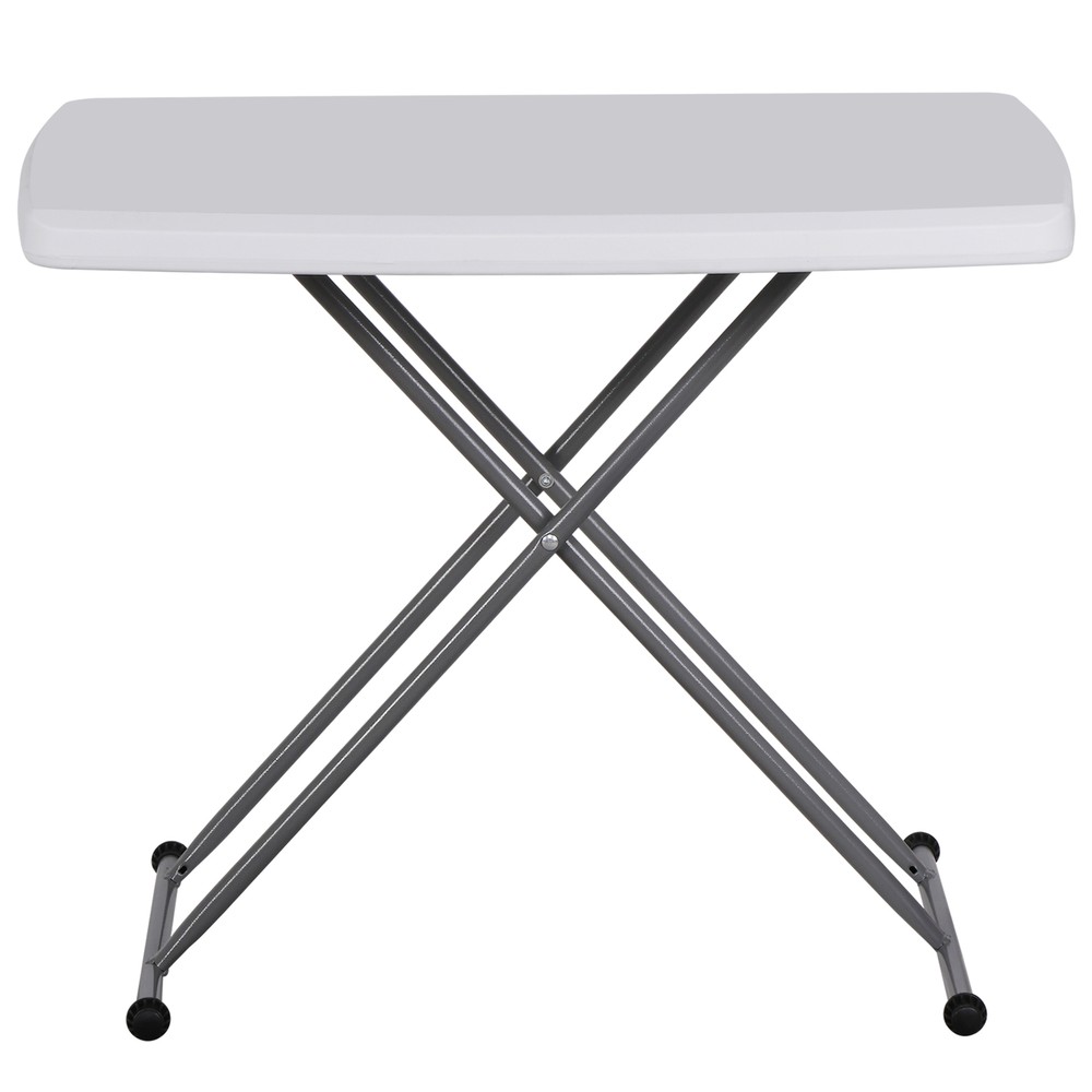 30" Adjustable Folding Laptop Table TV Tray White Table Writing Table Card Table