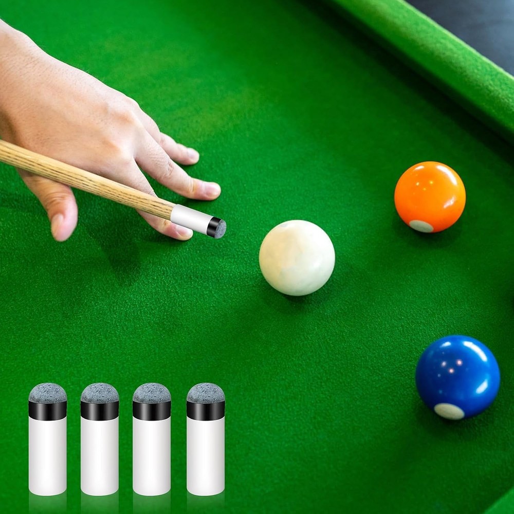 Universal Fit 10pc Pool Cue Tips Set with Durable Leather & Plastic Ferrules