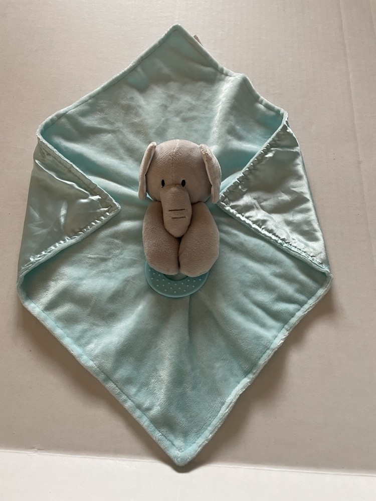 FOREVER BABY LLC BLUE ELEPHANT SECURITY BLANKET LOVEY CRINKLE EARS TEETHER A3