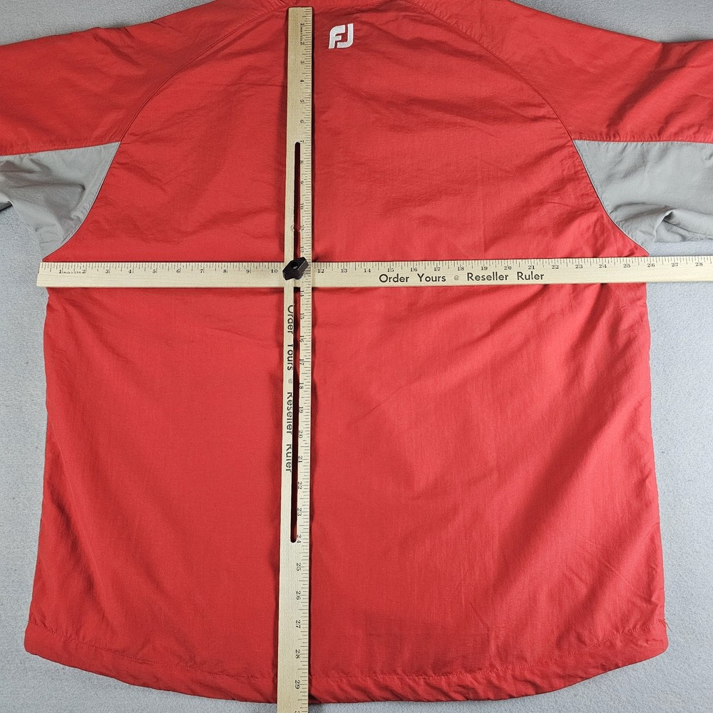 FootJoy Half Zip Pullover Shirt Mens Large Red Panel Windshirt Short Sleeve Golf