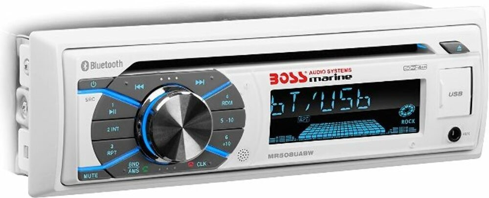 Boss Audio In-Dash Bluetooth Single-DIN CD Player White 200 Watts MR508UABW