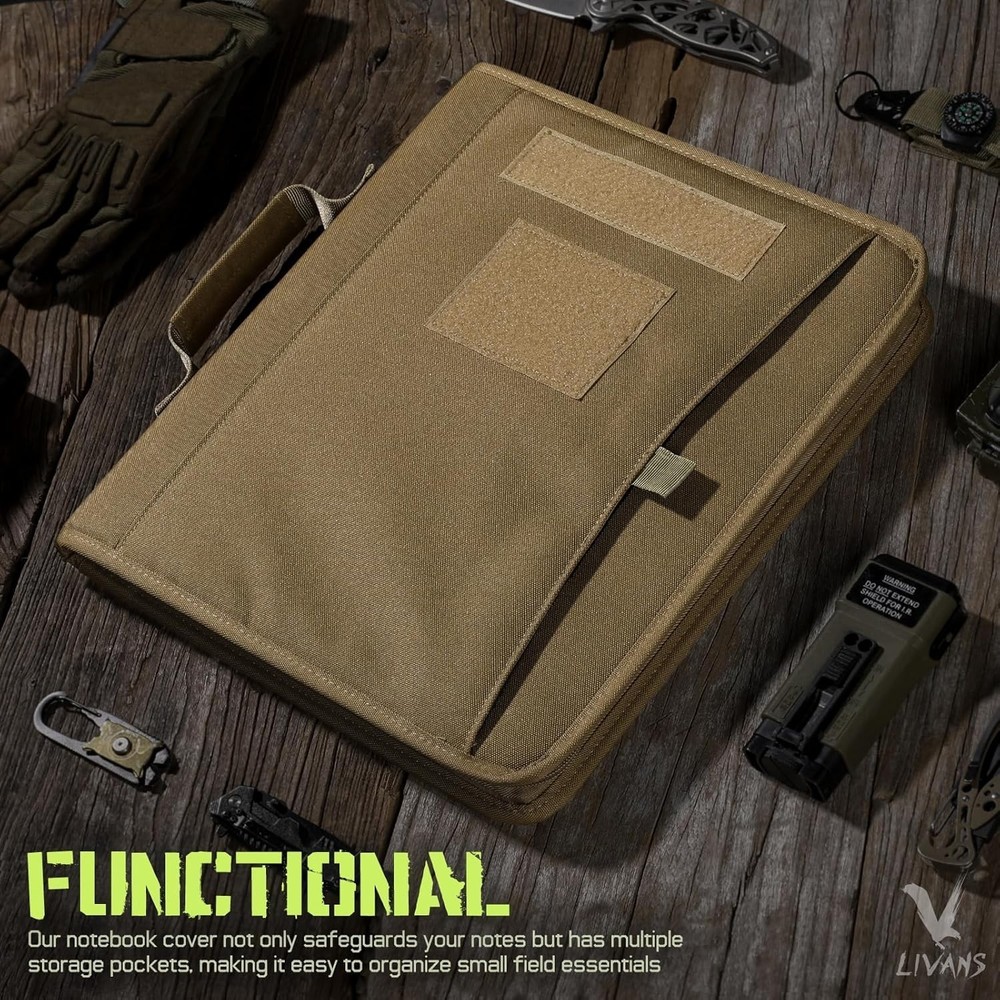 Padfolio Binder Detachable 3-Ring Binder Planner Zip Tactical Notebook Cover