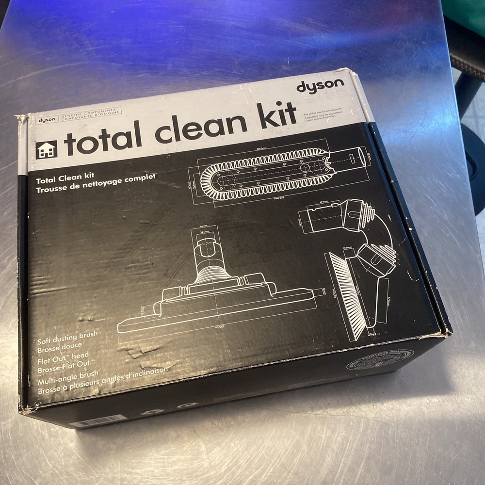 Dyson Total Clean Kit - 3pcs -  Dusting Brush, Flat Out Head, Multi-Angle Brush