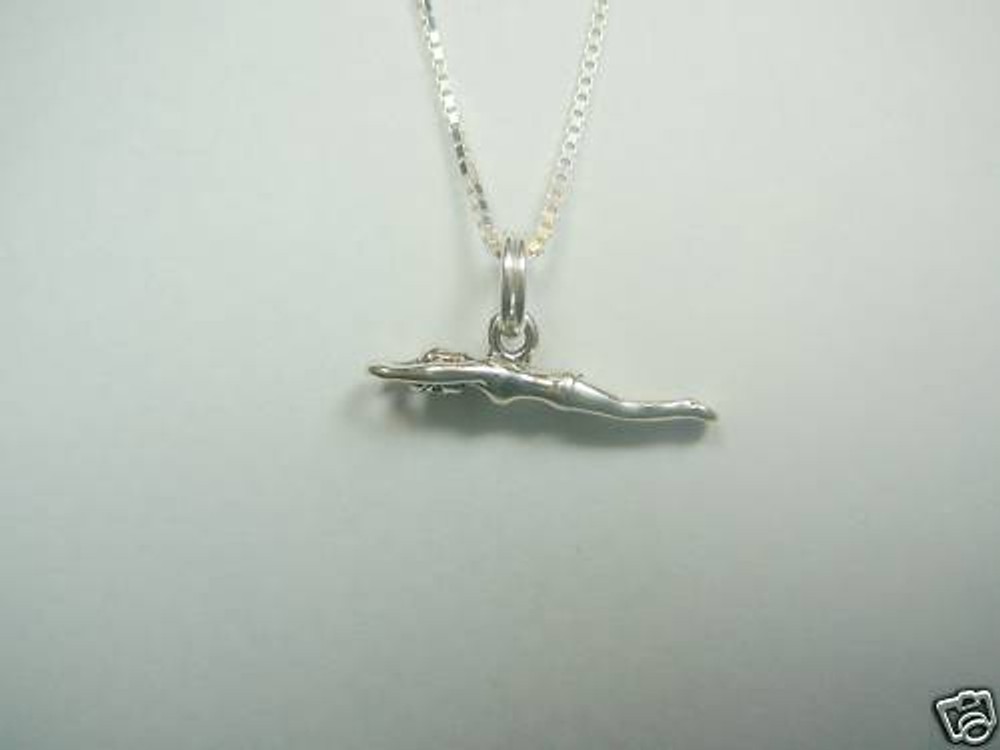 Sterling Silver Swimming Necklace, 16" Length