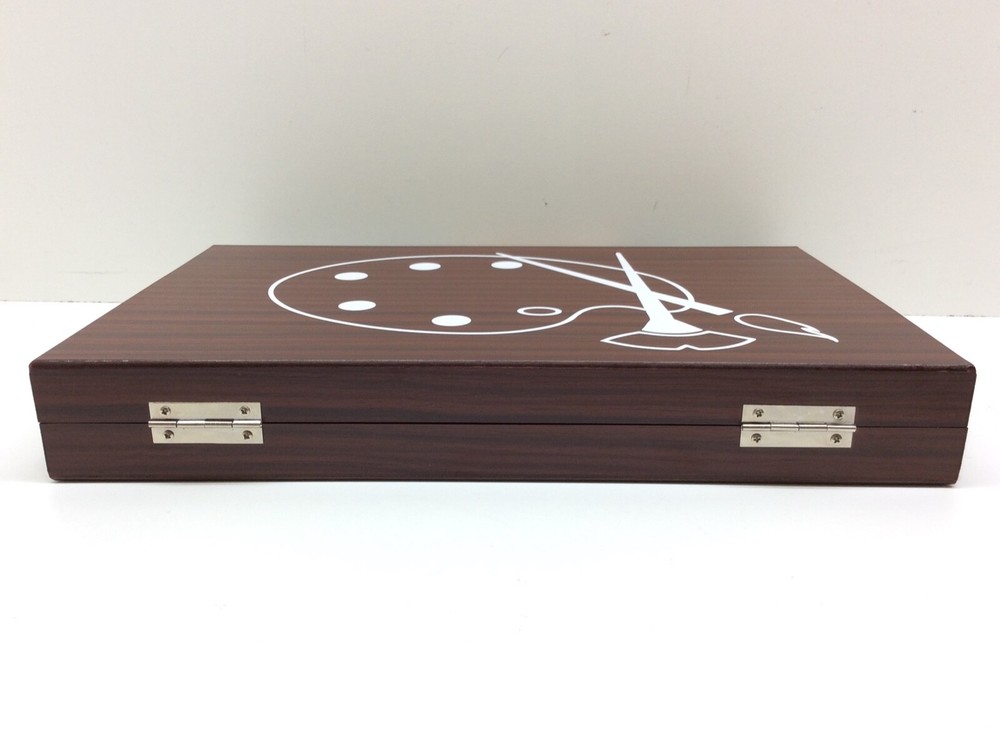 Faux Wood Case 80 Piece Art Set Palette